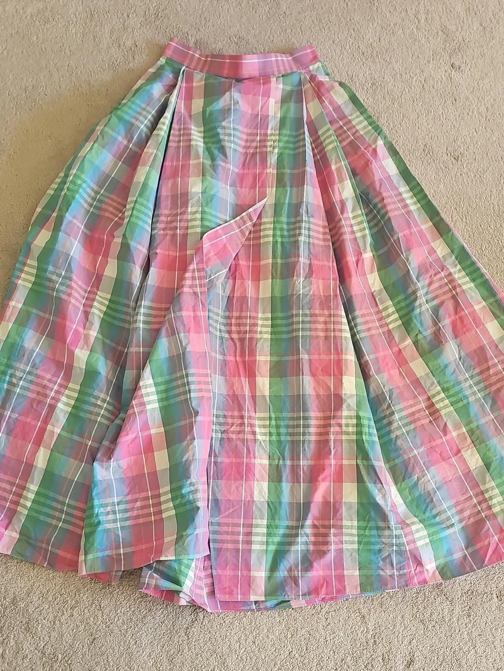 Ralph Lauren Purple Label Madras Plaid Maxi Skirt - Picture 2 of 8
